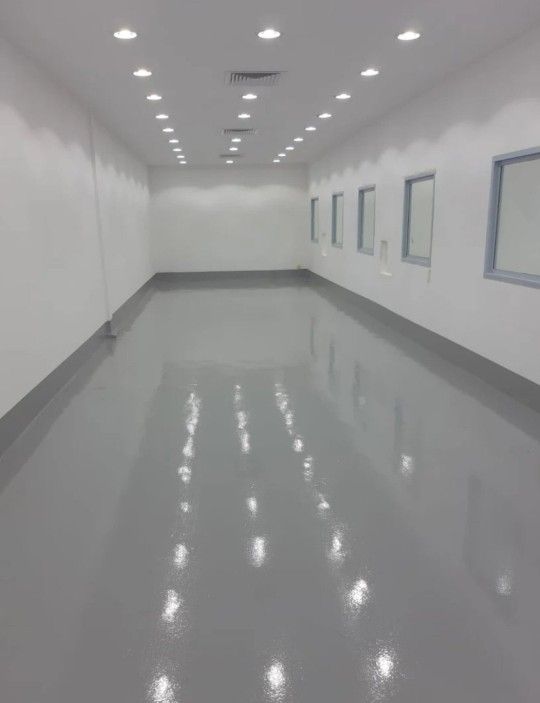 Metallic epoxy bathroom