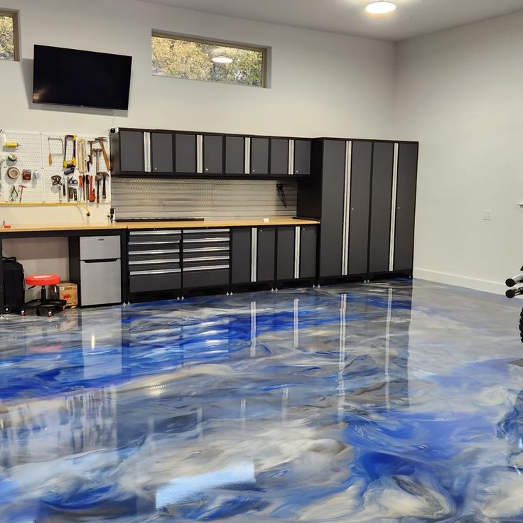 Metallic epoxy finish